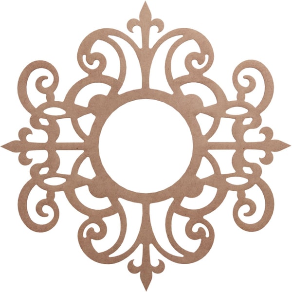 Ekena Millwork Dijon Wood Fretwork Pierced Ceiling Medallion, Wood (Paint Grade), 38"OD x 12 3/8"ID x 3/8"T CMWP38X38X0375DIMF - main